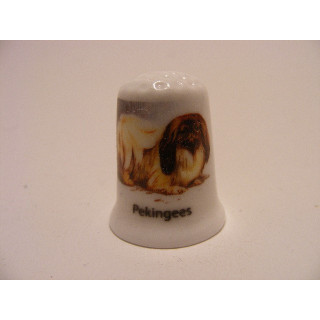 Pekinees hond getekend vingerhoedje
