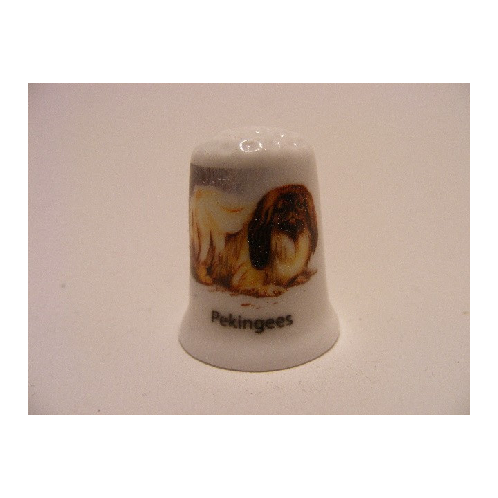 Pekinees hond getekend vingerhoedje