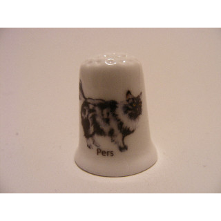 Pers poes getekend vingerhoedje