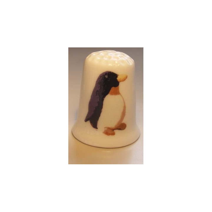 Pinguin afbeelding op een porselein vingerhoedje