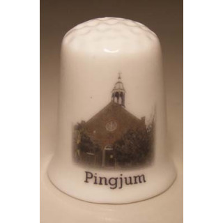 Pinguin op een porselein vingerhoedje nr01