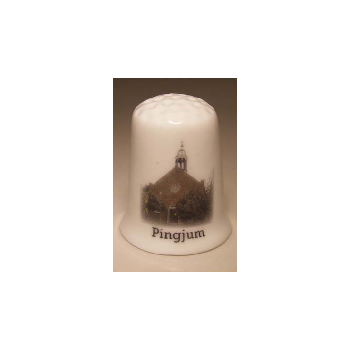 Pinguin op een porselein vingerhoedje nr01