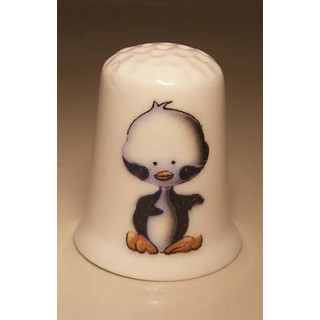 Jong pinguin tekening vingerhoedje