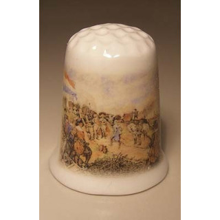 Prins Hendrik Belegering van Den Bosch op een porselein vingerhoedje