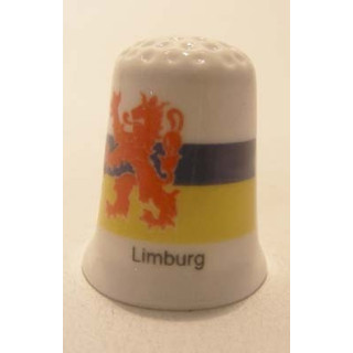 Provincievlag Limburg op een porselein vingerhoedje