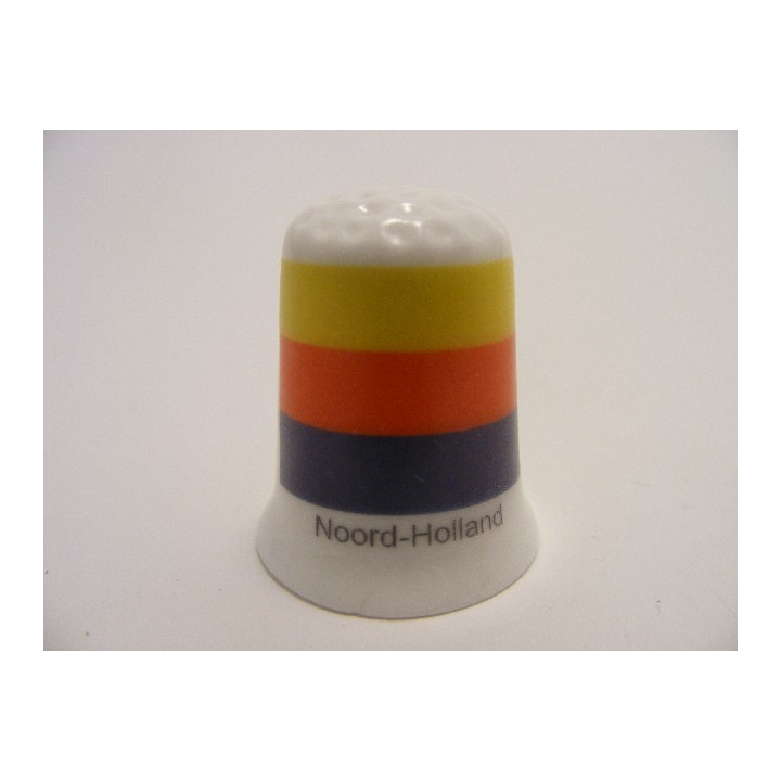 Provincievlag Noord-Holland op een porselein vingerhoedje