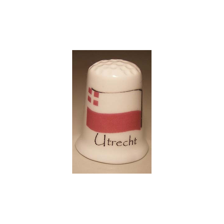 Provincievlag Utrecht op een porselein vingerhoedje