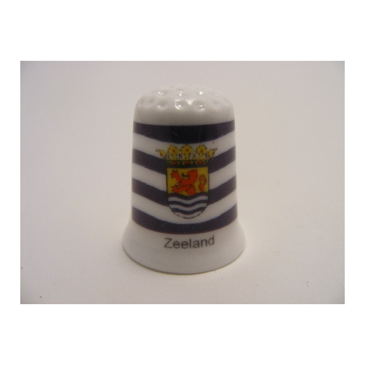 Provincievlag Zeeland op een porselein vingerhoedje