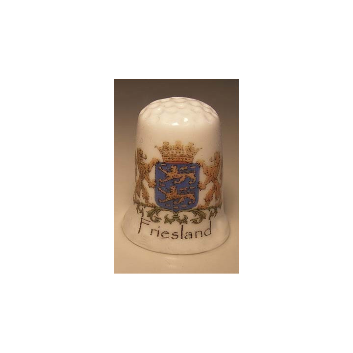 Provinciewapen Friesland op een porselein vingerhoedje