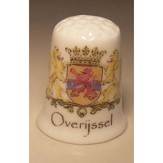 Provinciewapen Overijssel op een porselein vingerhoedje