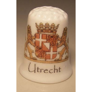 Provinciewapen Utrecht op een porselein vingerhoedje
