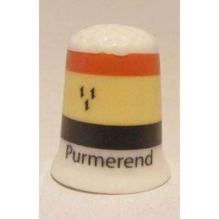Purmerend Nederlandse gemeentevlag op een porselein vingerhoedje