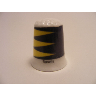 Ravels vlag Belgie op een porselein vingerhoedje