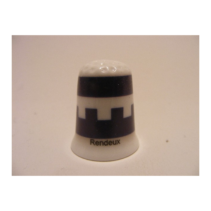 Rendeux gemeente vlag in Belgie op een porselein vingerhoedje