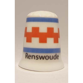 Renswoude Nederlandse gemeentevlag op een porselein vingerhoedje