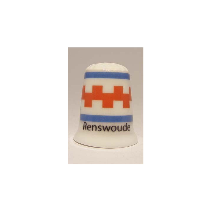 Renswoude Nederlandse gemeentevlag op een porselein vingerhoedje