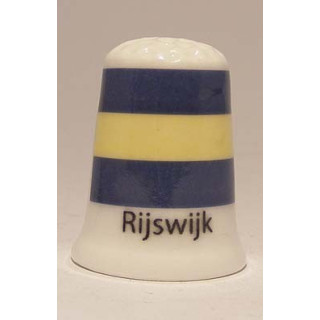 Rijswijk Nederlandse gemeentevlag op een porselein vingerhoedje