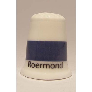 Roermond Nederlandse gemeentevlag op een porselein vingerhoedje
