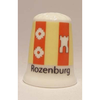 Rozenburg Nederlandse gemeentevlag op een porselein vingerhoedje