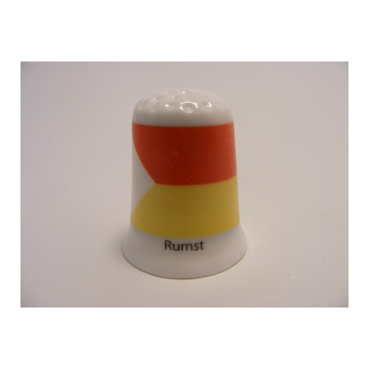 Rumst vlag Belgie op een porselein vingerhoedje