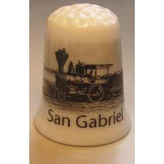 De stoomlocomotief “San Gabriel” Los Angeles vingerhoedje De stoomlocomotief “San Gabriel” Los Angeles vingerhoedje