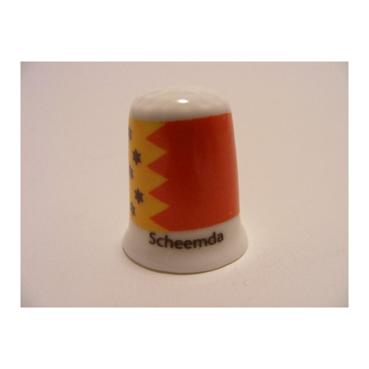 Scheemda op een porselein vingerhoedje