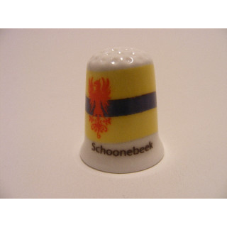 Schoonebeek op een porselein vingerhoedje