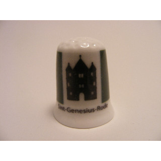 Sint-Genesius-Rode vlag Belgie op een porselein vingerhoedje