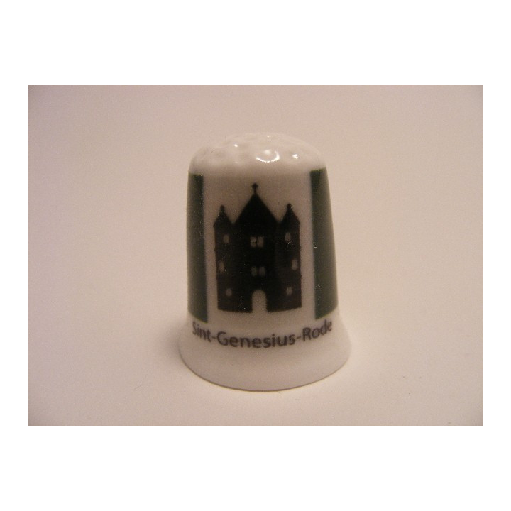 Sint-Genesius-Rode vlag Belgie op een porselein vingerhoedje