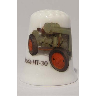 Skoda HT3 tractor op een porselein vingerhoedje