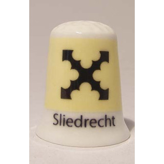 Sliedrecht Nederlandse gemeentevlag op een porselein vingerhoedje