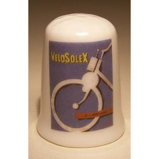 Solex Brommer reclame Velosolex op een porselein vingerhoedje