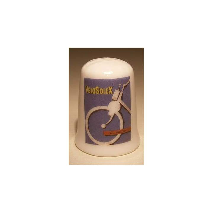 Solex Brommer reclame Velosolex op een porselein vingerhoedje