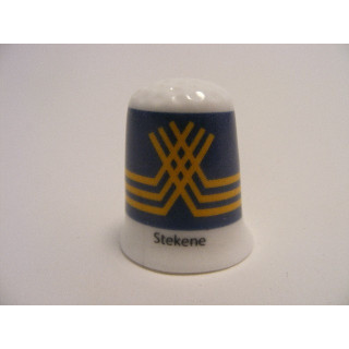 Stekene vlag Belgie op een porselein vingerhoedje