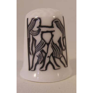 Sterrenbeeld Tweeling getekend op een porselein vingerhoedje