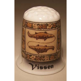 Sterrenbeeld Vissen op een porselein vingerhoedje