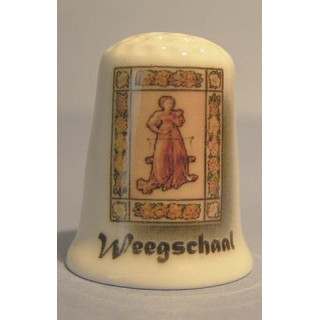 Sterrenbeeld Weegschaal op een porselein vingerhoedje