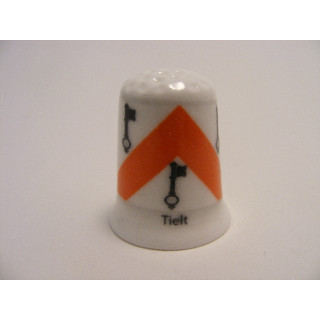 Tielt vlag Belgie op een porselein vingerhoedje