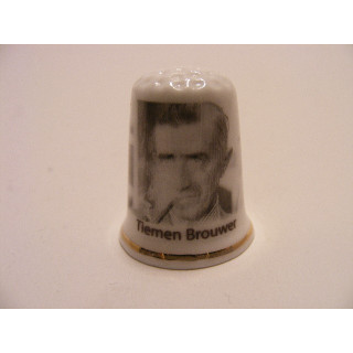 Tiemen Brouwer Kabinet Den Uyl 1973-1977 op een porselein vingerhoedje
