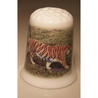 Tijger op een porselein vingerhoedje nr04