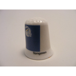 Tongeren vlag Belgie op een porselein vingerhoedje