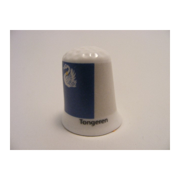 Tongeren vlag Belgie op een porselein vingerhoedje