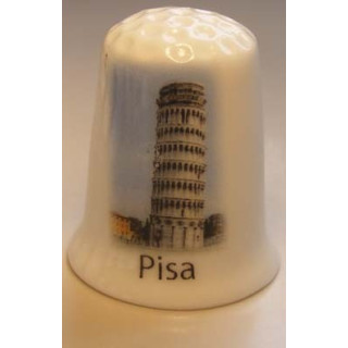 Klokkentoren van Pisa in Italië vingerhoedje