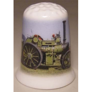 Stoomtractor op een vingerhoedje