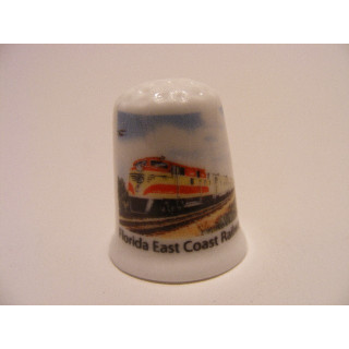 Trein Florida East Coast Railway op een porselein vingerhoedje