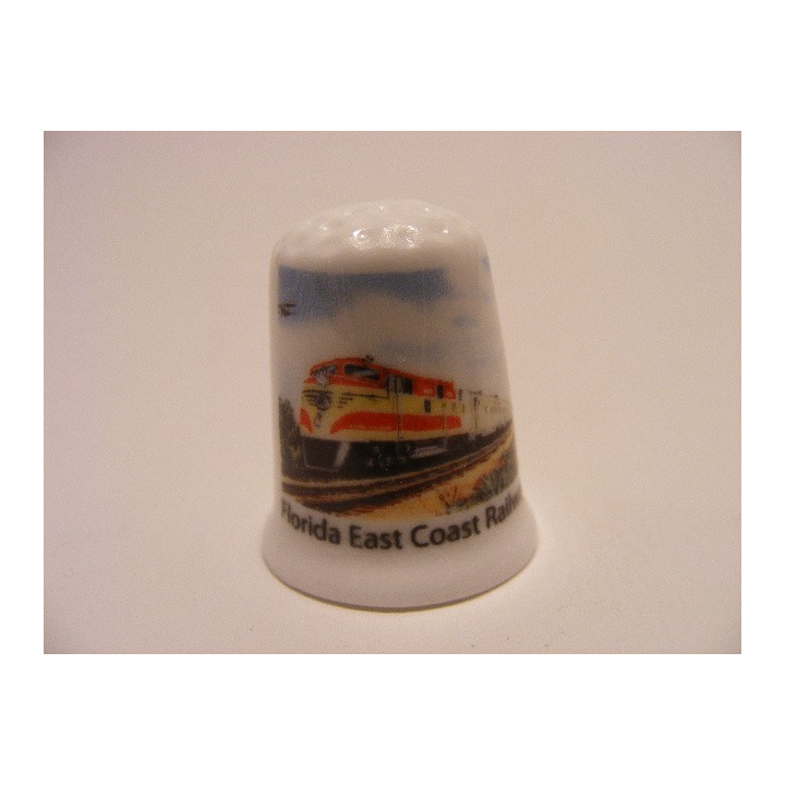 Trein Florida East Coast Railway op een porselein vingerhoedje