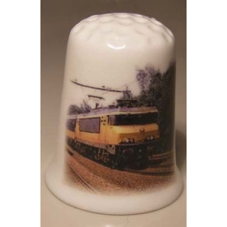 Trein locomotief 1765 NS op een porselein vingerhoedje