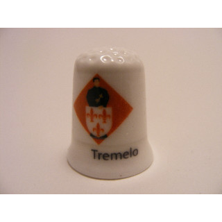 Tremelo vlag Belgie op een porselein vingerhoedje