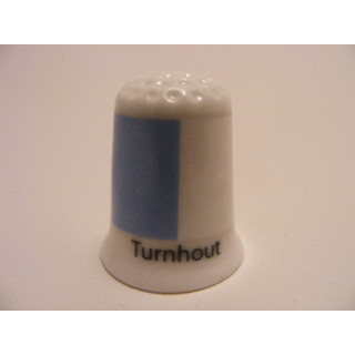 Turnhout vlag Belgie op een porselein vingerhoedje