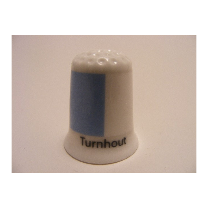 Turnhout vlag Belgie op een porselein vingerhoedje